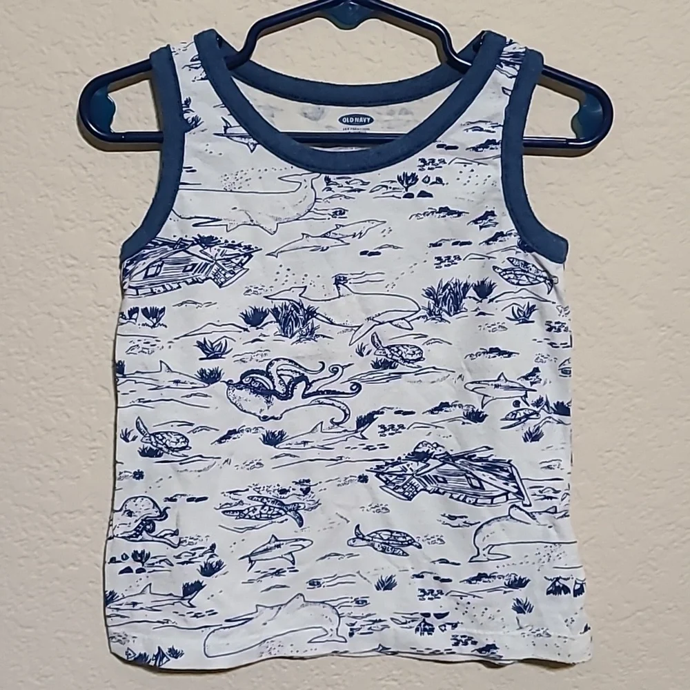 Old Navy Underwater Landscape Tank Top